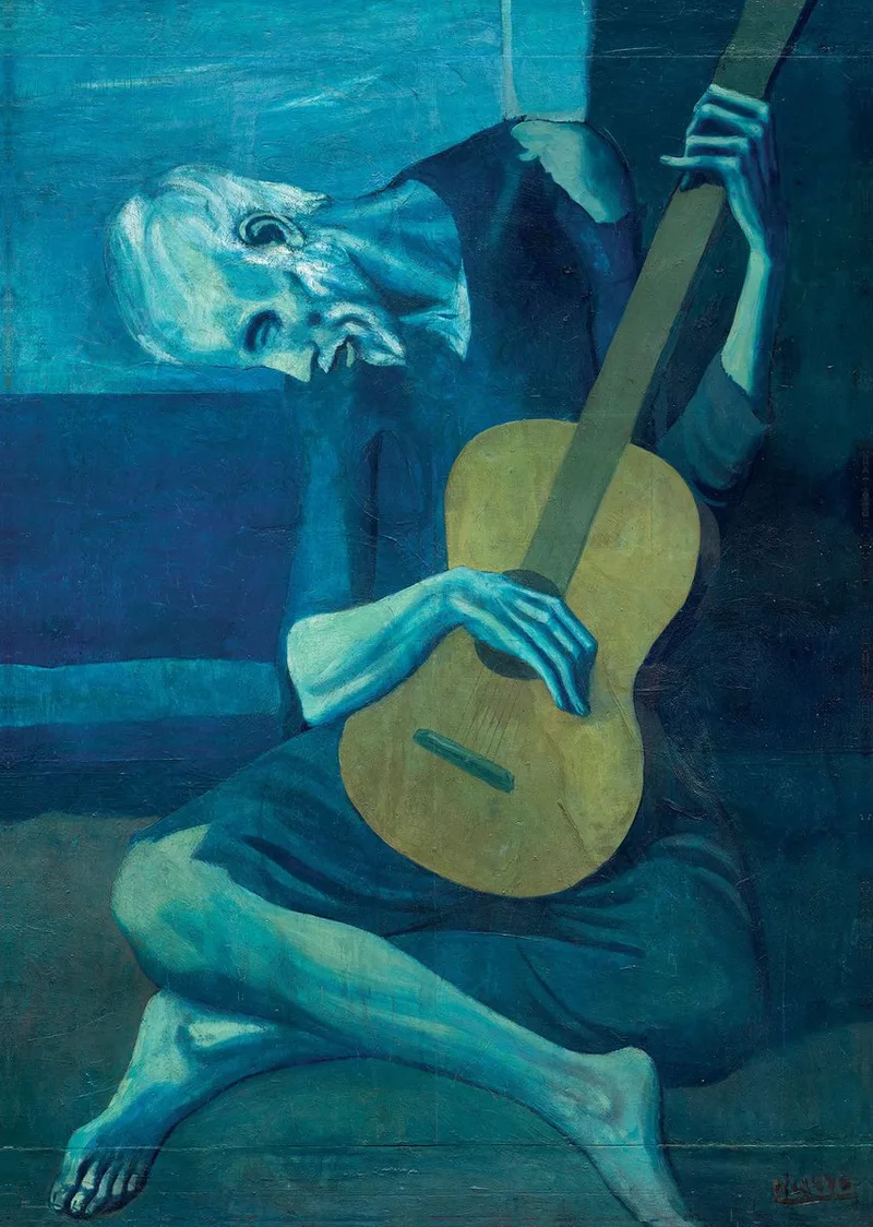 1000-delige Puzzel: De Oude Gitarist, Kunst van Picasso van Eurographics, editie Meerkleurig – doos