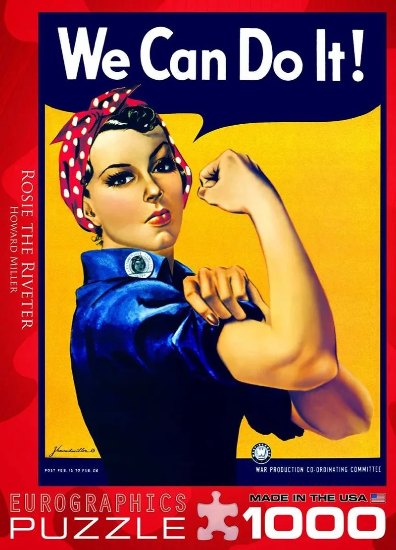 1000-delige puzzel: Rosie the Riveter - We Can Do It! från Eurographics, utgåva Flerfärgad – kartong