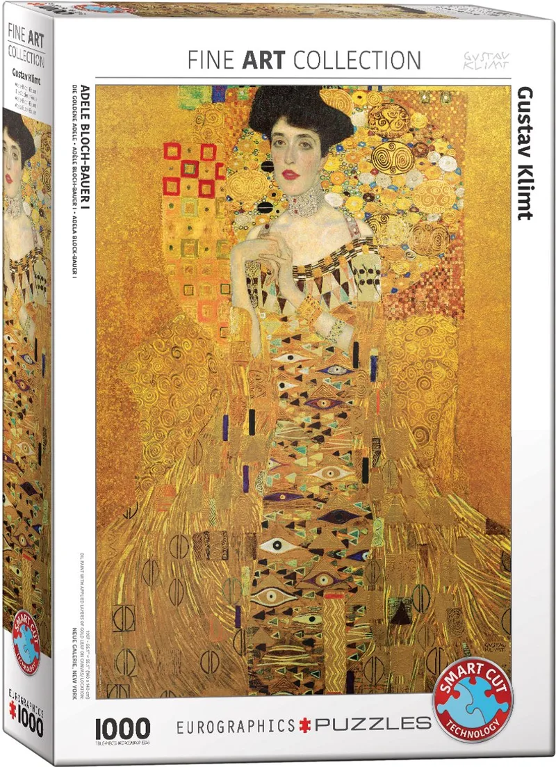 Adele Bloch-Bauer I - Gustav Klimt - 1000 stukjes 48×68cm (b×h) - Fine Art Legpuzzel van Eurographics, editie Meerkleurig – doos