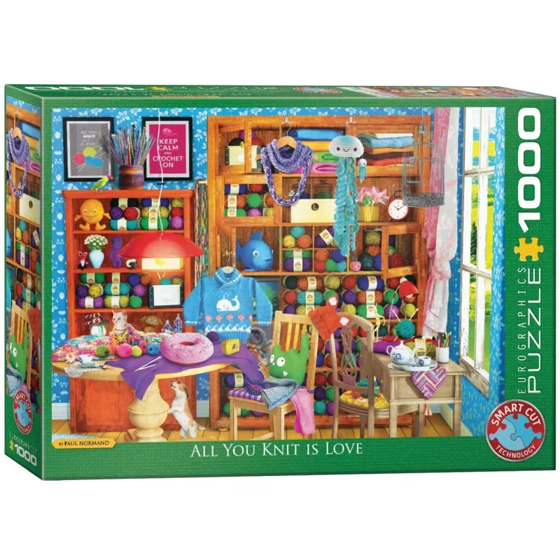 Alles wat je Breit is Liefde (All you Knit is Love) - Paul Normand - 1000 stukjes - Legpuzzel de Eurographics, édition Multicolore – boîte 2 sur 2