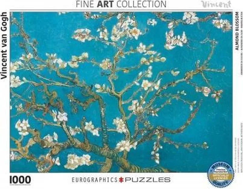 Amandelbloesem [Fleurs d'amandier] - Vincent Van Gogh - 1000 stukjes 68×48cm (b×h) - Fine Art Legpuzzel fra Eurographics, Flerfarvet-udgave – æske