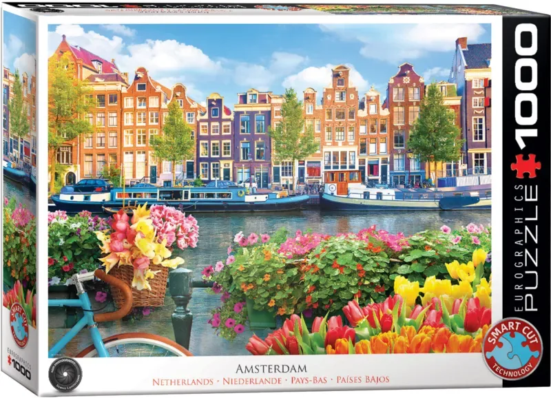 Amsterdam, Nederland - 1000 stukjes 68×48cm (b×h) - HDR Fotografie Legpuzzel von Eurographics, Ausgabe Mehrfarbig – Schachtel 2 von 2