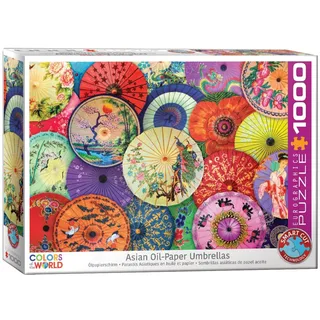 Aziatische papieren paraplu's [Asian Oil Paper Umbrellas] - 1000 stukjes 68×48cm (b×h) - Legpuzzel de Eurographics, édition Multicolore – boîte 2 sur 2