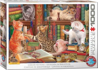 Bibliotheek Kittens [Library Kittens] - Image World - 1000 stukjes 68×48cm (b×h) - Legpuzzel from Eurographics, Multicolour edition – box 2 of 2