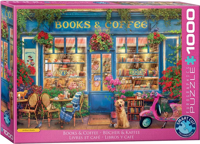 Boeken & Koffie [Books & Coffee] - Artbeat Studio - 1000 stukjes 68×48cm (b×h) - Legpuzzel from Eurographics, Multicolour edition – box