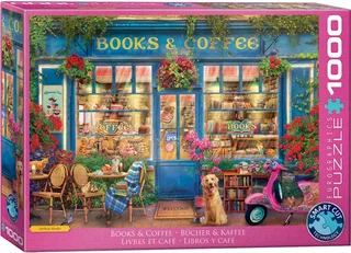 Boeken & Koffie [Books & Coffee] - Artbeat Studio - 1000 stukjes 68×48cm (b×h) - Legpuzzel van Eurographics, editie Meerkleurig – doos 2 van 2