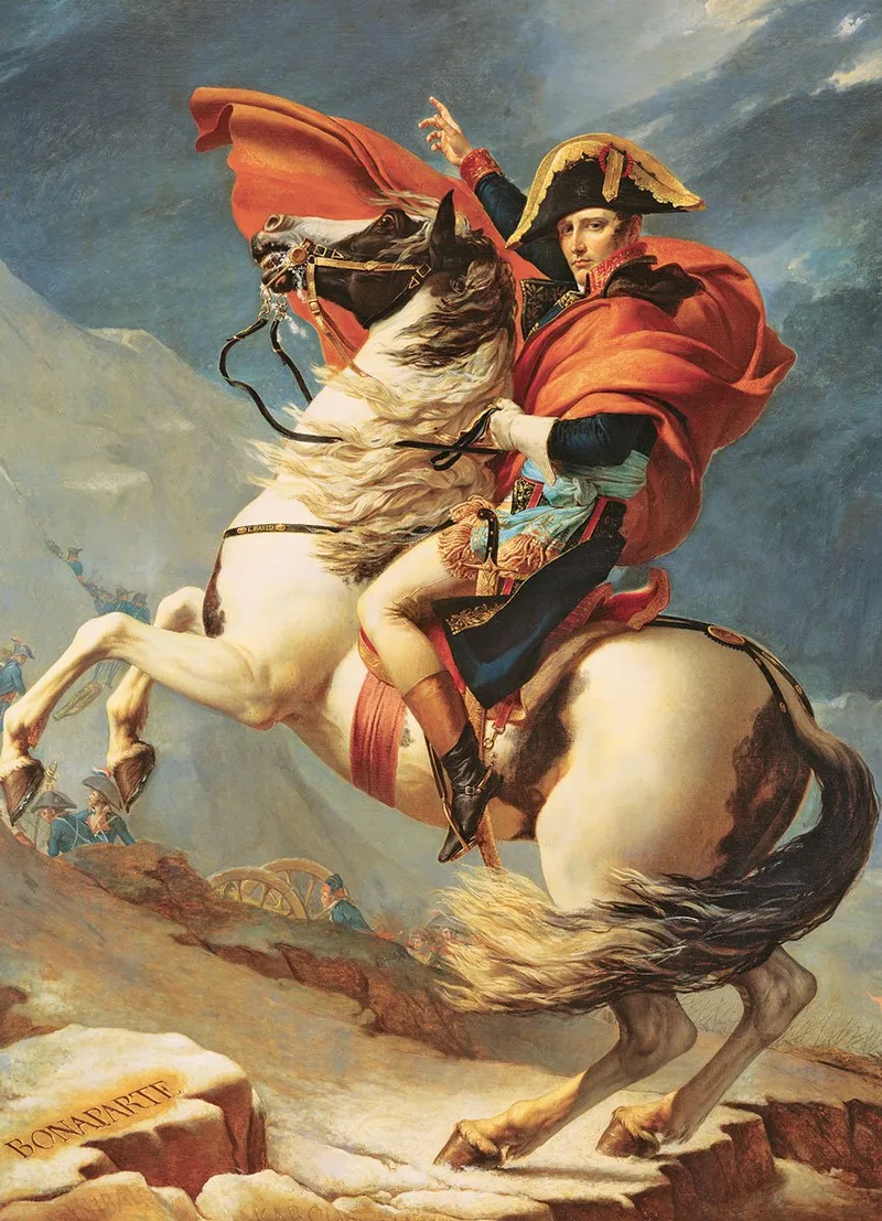 Bonaparte steekt de Alpen over [Bonaparte franchissant le Grand-Saint-Bernard] - Jacques-Louis David - 1000 stukjes 68×48cm (b×h) - Fine Art Legpuzzel von Eurographics, Ausgabe Jacques-Louis David – Napoleon steekt de Alpen over – Schachtel