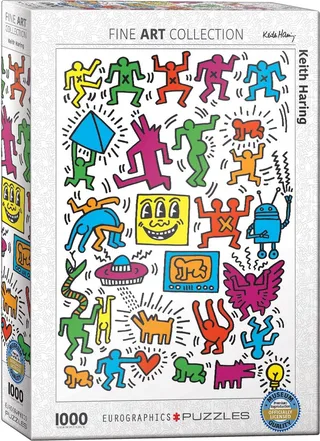 Collage - Keith Haring - 1000 stukjes 48×68cm (b×h) - Fine Art Legpuzzel van Eurographics, editie Meerkleurig – doos 1 van 2