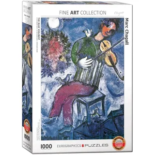 De blauwe violist [Le Violoniste Bleu] - Marc Chagall - 1000 stukjes 48×68cm (b×h) - Fine Art Legpuzzel van Eurographics, editie Meerkleurig – doos 2 van 2