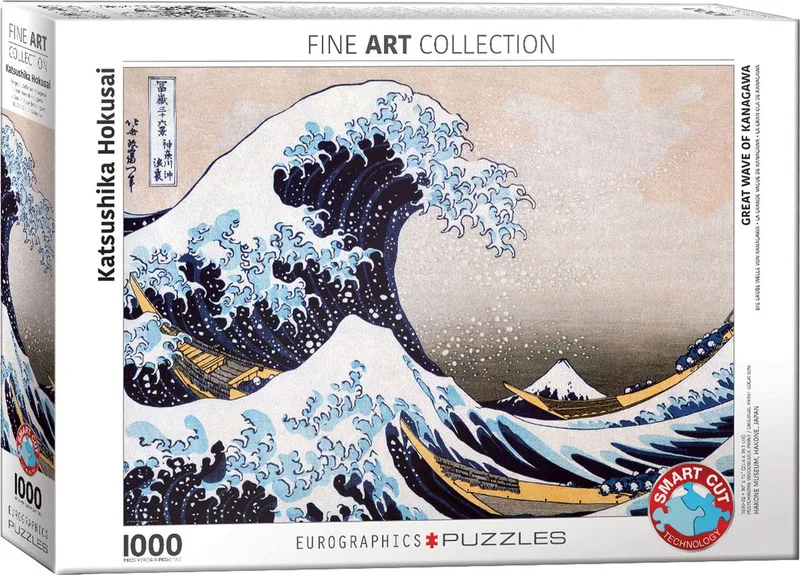 De Grote Golf bij Kanagawa [神奈川沖浪裏 Kanagawa-oki nami ura] - Katsushika Hokusai - 1000 stukjes 68×48cm (b×h) - Fine Art Legpuzzel van Eurographics, editie Standaard – doos