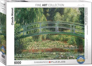 De Japanse Brug [Le Pont Japonais] - Claude Monet - 1000 stukjes 68×48cm (b×h) - Fine Art Legpuzzel fra Eurographics, Flerfarvet-udgave – æske 1 af 2