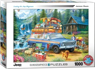 De Jeep Wagoneer Laden [Loading the Jeep Wagoneer] - Bigelow Illustrations - 1000 stukjes 68×48cm (b×h) - Legpuzzel de Eurographics, édition Multicolore – boîte 2 sur 2