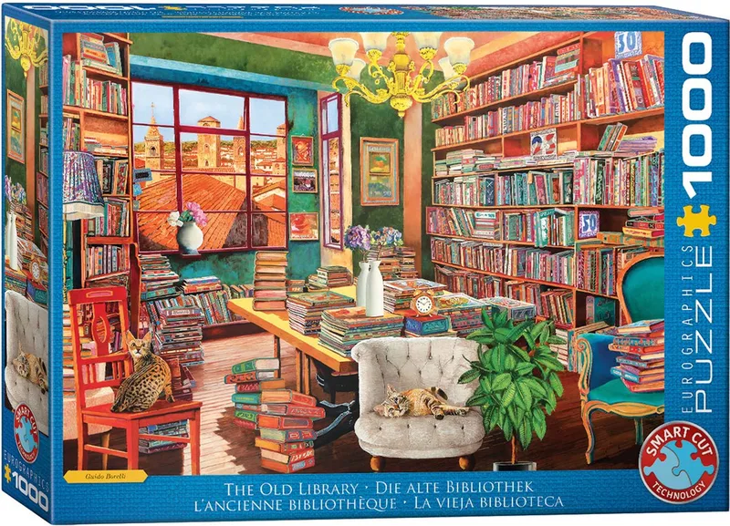 De Oude Bibliotheek [The Old Library] - Borelli Guido - 1000 stukjes 68×48cm (b×h) - Legpuzzel from Eurographics, Multicolour edition – box 1 of 2