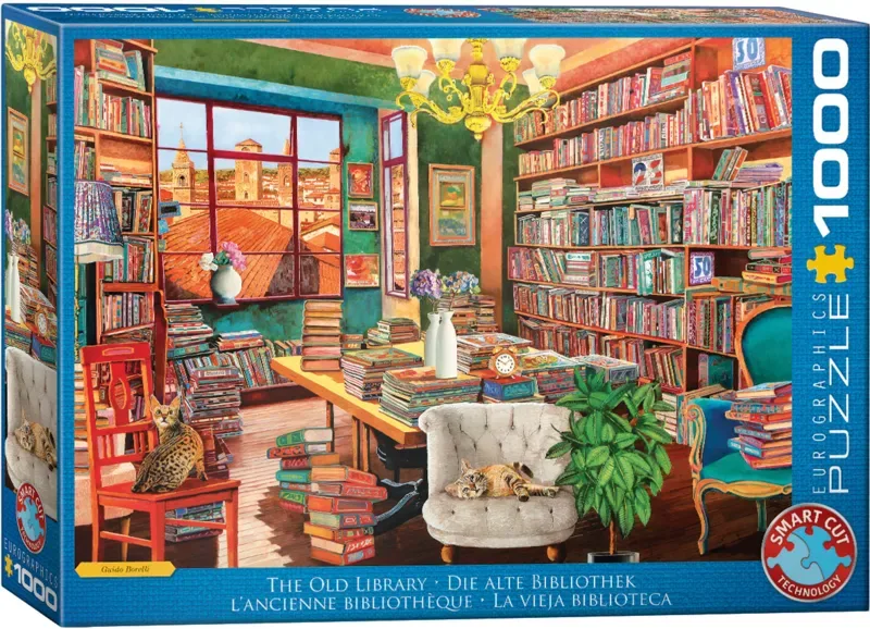 De Oude Bibliotheek [The Old Library] - Borelli Guido - 1000 stukjes 68×48cm (b×h) - Legpuzzel from Eurographics, Multicolour edition – box 2 of 2