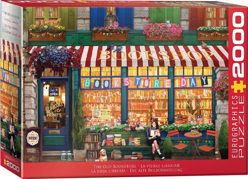 De Oude Boekwinkel [The Old Bookstore] - Artbeat Studio - 2000 stukjes 96×68cm (b×h) - Legpuzzel von Eurographics, Ausgabe Mehrfarbig – Schachtel