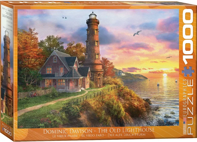 De Oude Vuurtoren [The Old Lighthouse] - Dominic Davison - 1000 stukjes 68×48cm (b×h) - Legpuzzel van Eurographics, editie Meerkleurig – doos
