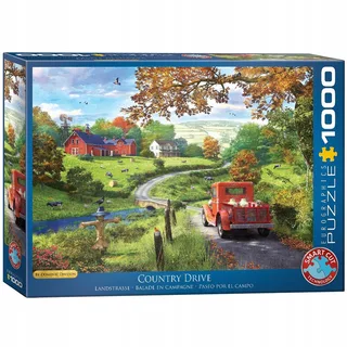De Rit door het Platteland [The Country Drive] - Dominic Davison - 1000 stukjes 68×48cm (b×h) - Legpuzzel von Eurographics, Ausgabe Mehrfarbig – Schachtel 1 von 2