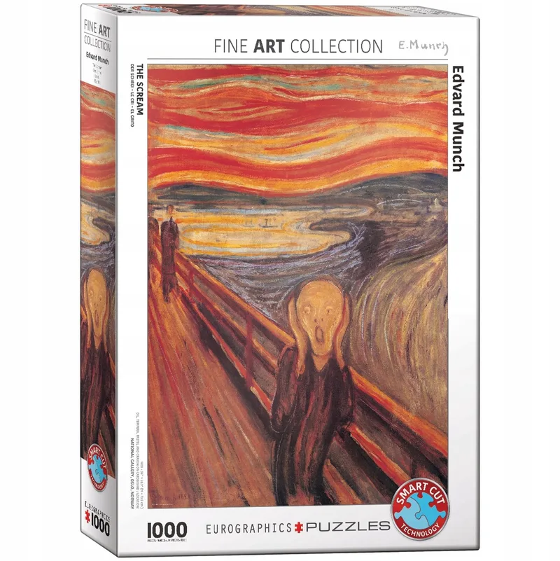 De Schreeuw [Skrik] - Edvard Munch - 1000 stukjes 48×68cm (b×h) - Legpuzzel van Eurographics, editie Meerkleurig – doos 1 van 2