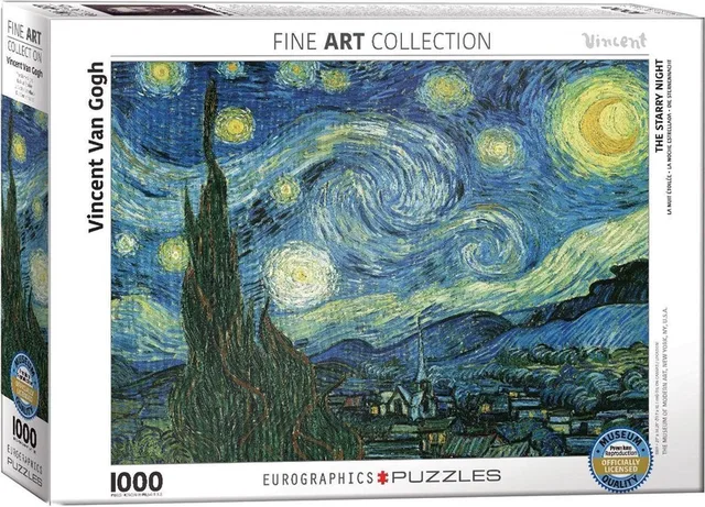 De Sterrennacht - Vincent Van Gogh - 1000 stukjes 68×48cm (b×h) - Fine Art Legpuzzel