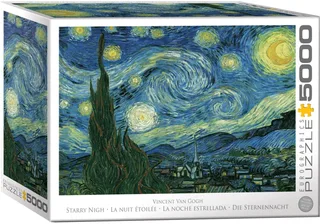 De Sterrennacht - Vincent Van Gogh - 5000 stukjes 101,5×152,5cm (b×h) - Fine Art Legpuzzel fra Eurographics, Flerfarvet-udgave – æske 2 af 2
