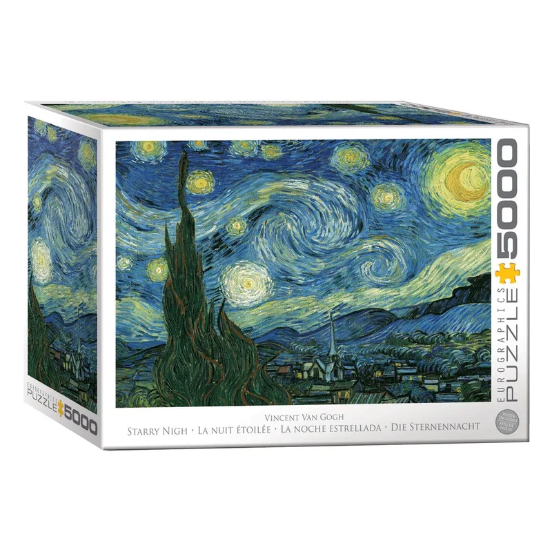 De Sterrennacht - Vincent Van Gogh - 5000 stukjes 101,5×152,5cm (b×h) - Fine Art Legpuzzel från Eurographics, utgåva Flerfärgad – kartong