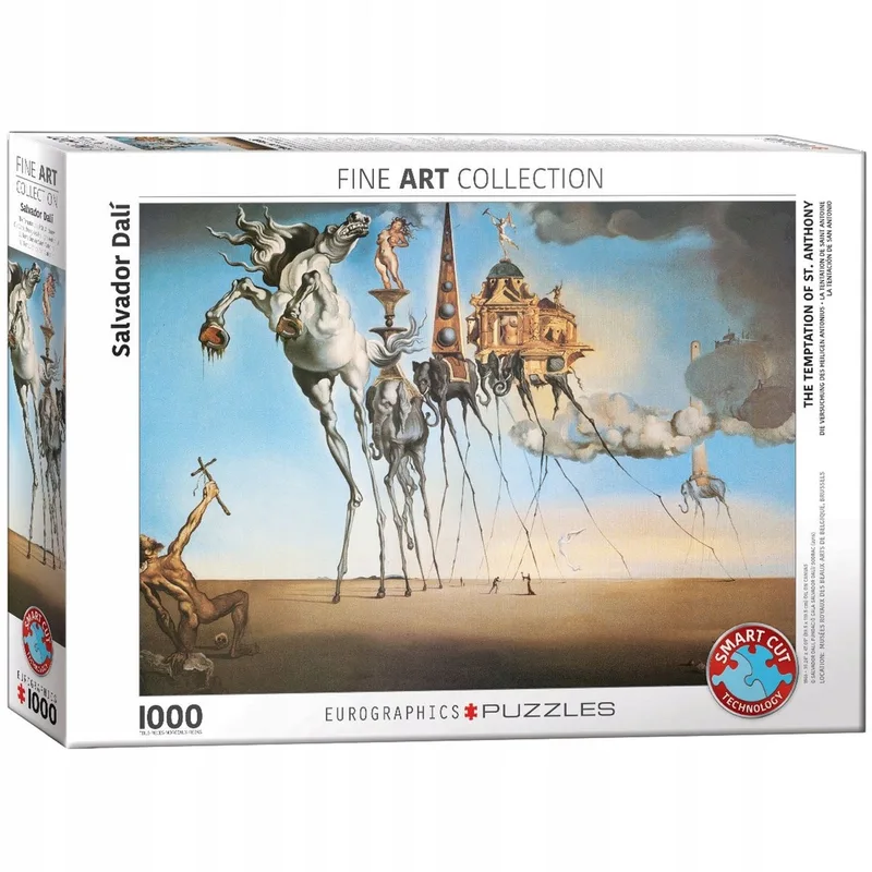 De verleiding van de heilige Antonius [La tentation de saint Antoine] - Salvador Dali - 1000 stukjes 68×48cm (b×h) - Fine Art Legpuzzel van Eurographics, editie Meerkleurig – doos