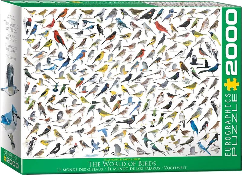 De Wereld van Vogels [The World of Birds] - David Sibley - 2000 stukjes 97×68cm (b×h) - Familie Legpuzzel de Eurographics, édition Multicolore – boîte
