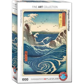 De Wervelstroom van Naruto (Naruto no Uzushio) - Utagawa Hiroshige - 1000 stukjes - Fine Art Legpuzzel van Eurographics, editie Meerkleurig – doos 2 van 2