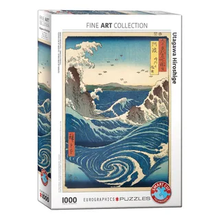 De Wervelstroom van Naruto (Naruto no Uzushio) - Utagawa Hiroshige - 1000 stukjes - Fine Art Legpuzzel van Eurographics, editie Meerkleurig – doos 1 van 2
