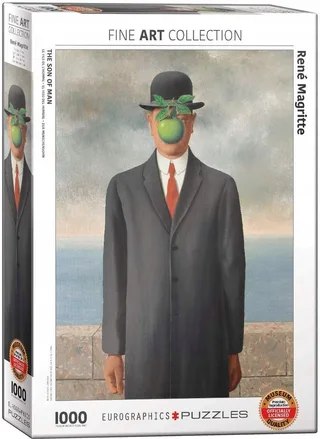 De zoon des Mensen [Le Fils de l'homme] - René Magritte - 1000 stukjes 48×68cm (b×h) - Fine Art Legpuzzel från Eurographics, utgåva Flerfärgad – kartong 1 av 2
