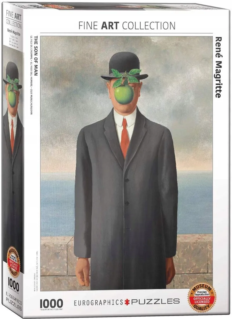 De zoon des Mensen [Le Fils de l'homme] - René Magritte - 1000 stukjes 48×68cm (b×h) - Fine Art Legpuzzel från Eurographics, utgåva Flerfärgad – kartong 1 av 2