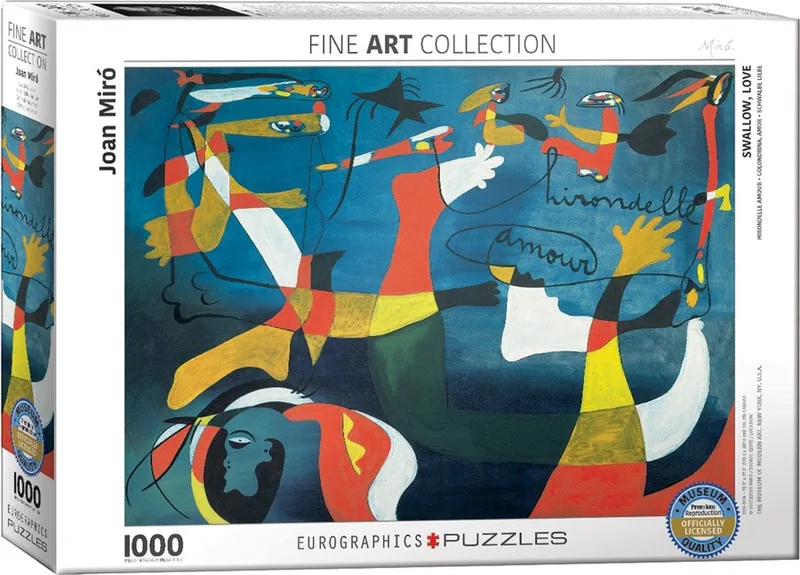 De zwaluw van de liefde [L'Hirondelle d'Amour] - Joan Miro - 1000 stukjes 68×48cm (b×h) - Fine Art Legpuzzel de Eurographics, édition Multicolore – boîte 1 sur 2
