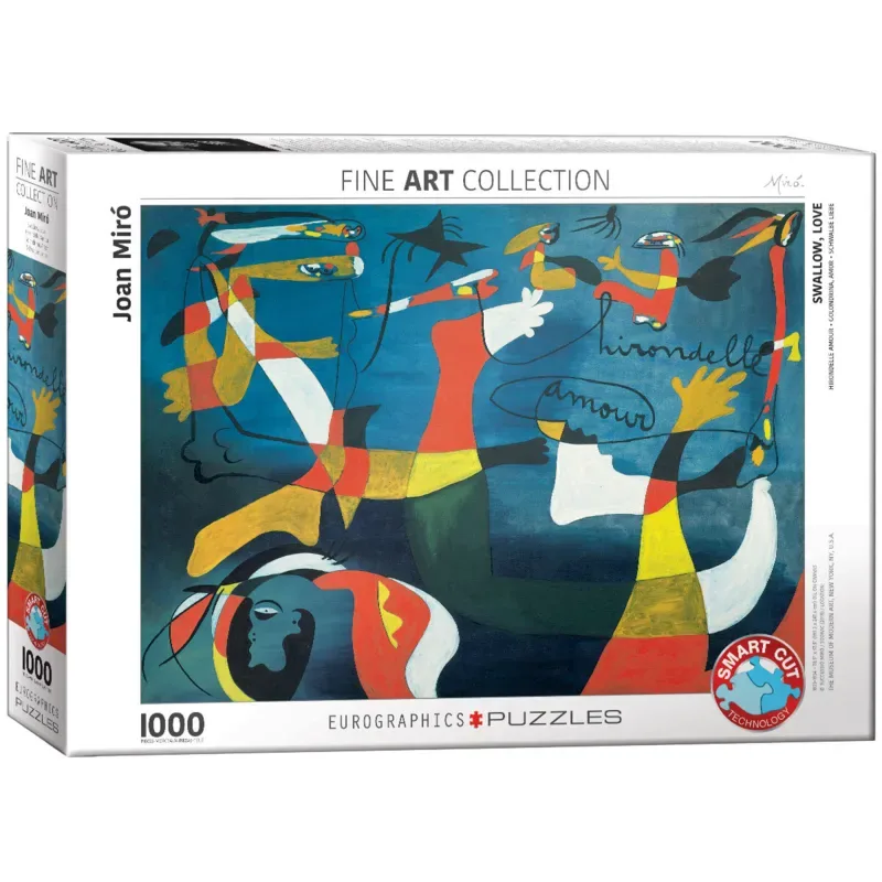 De zwaluw van de liefde [L'Hirondelle d'Amour] - Joan Miro - 1000 stukjes 68×48cm (b×h) - Fine Art Legpuzzel de Eurographics, édition Multicolore – boîte 2 sur 2