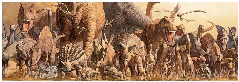 Dinosaurussen [Dinosaurs] - Haruo Takino - 1000 stukjes 96×32cm (b×h) - Panaroma Legpuzzel voor volwassenen from Eurographics, Multicolour edition – box