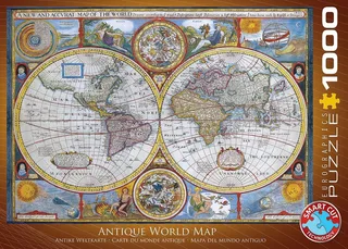 Een nieuwe en nauwkeurige kaart van de wereld [A New and Accurat Map of the World] - John Speed - 1000 stukjes 68×48cm (b×h) - Cartografrie Legpuzzel van Eurographics, editie Meerkleurig – doos 1 van 2