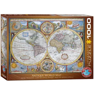 Een nieuwe en nauwkeurige kaart van de wereld [A New and Accurat Map of the World] - John Speed - 1000 stukjes 68×48cm (b×h) - Cartografrie Legpuzzel van Eurographics, editie Meerkleurig – doos 2 van 2