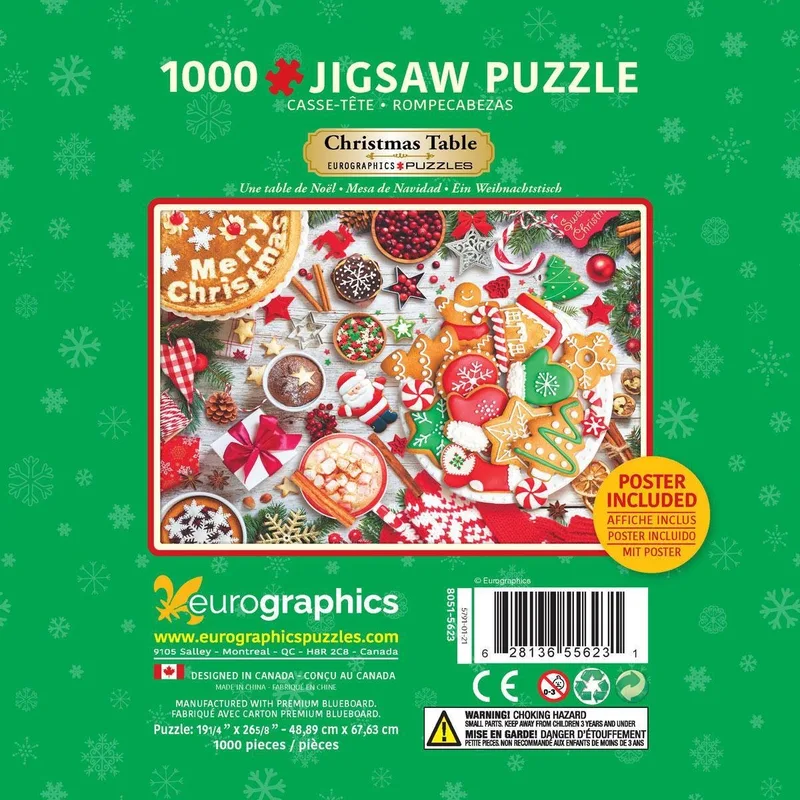 Eurografiek Kersttafel Blik (1000) de Eurographics, édition Multicolore – boîte