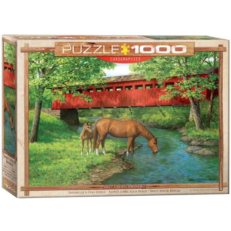 Familie Paarden Puzzel 1000 Stukjes - Educatief en Ontspannend de Eurographics, édition Multicolore – boîte 2 sur 2