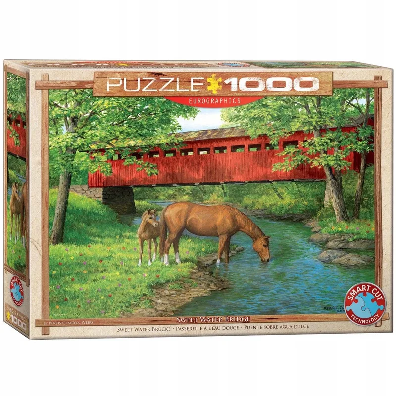 Familie Paarden Puzzel 1000 Stukjes - Educatief en Ontspannend de Eurographics, édition Multicolore – boîte 1 sur 2