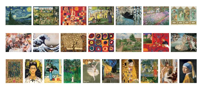 Fine Art Christmas Advent Calendar - 24x50 stukjes 12,5×12,5cm (b×h) - Adventskalender de Eurographics, édition Multicolore – boîte 2 sur 2