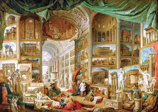 Galerij met afbeeldingen van het oude Rome [Galleria di vedute di Roma antica] - Giovanni Panini - 1000 stukjes 68×48cm (b×h) - Fine Art Legpuzzel fra Eurographics, Flerfarvet-udgave – æske 1 af 2