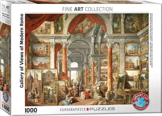 Galerij van gezichten van het moderne Rome [Galleria di vedute di Roma moderna] - Giovanni Panini - 1000 stukjes 68×48cm (b×h) - Fine Art Legpuzzel fra Eurographics, Flerfarvet-udgave – æske 2 af 2