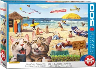 Geen Katten Toegestaan [No Cats Allowed] - Lucia Heffernan - 500 XL stukjes 68×48cm (b×h) - Familie Legpuzzel fra Eurographics, Flerfarvet-udgave – æske 2 af 2