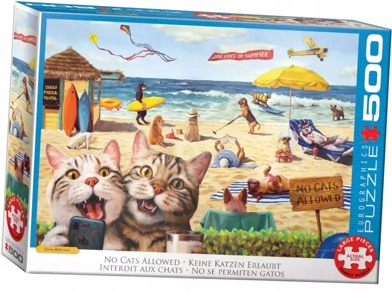 Geen Katten Toegestaan [No Cats Allowed] - Lucia Heffernan - 500 XL stukjes 68×48cm (b×h) - Familie Legpuzzel from Eurographics, Multicolour edition – box
