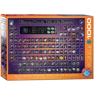Geïllustreerd Periodiek Systeem der Elementen [Illustrated Periodic Table of the Elements] - 1000 stukjes 68×48cm (b×h) - Legpuzzel de Eurographics, édition Multicolore – boîte 2 sur 2