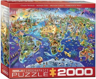 Gekke Wereld [Crazy World] - 2000 stukjes 97×68cm (b×h) - Legpuzzel von Eurographics, Ausgabe Mehrfarbig – Schachtel 1 von 2