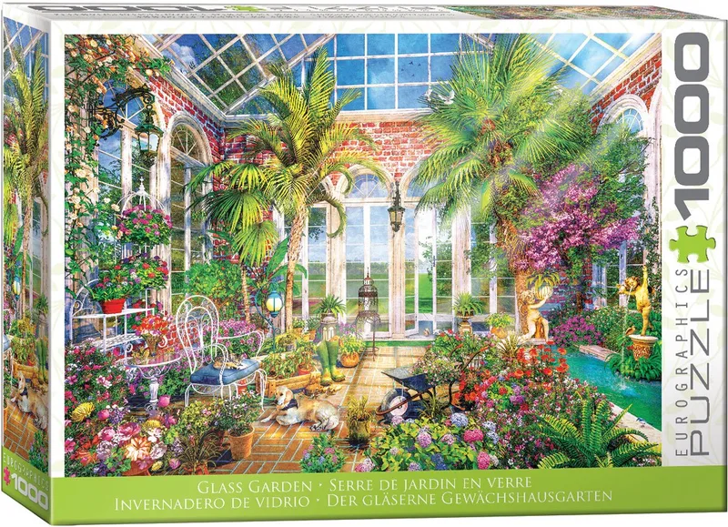 Glazen tuin [Glass Garden] - Dominic Davison - 1000 stukjes 68×48cm (b×h) - Legpuzzel van Eurographics, editie Meerkleurig – doos 1 van 2