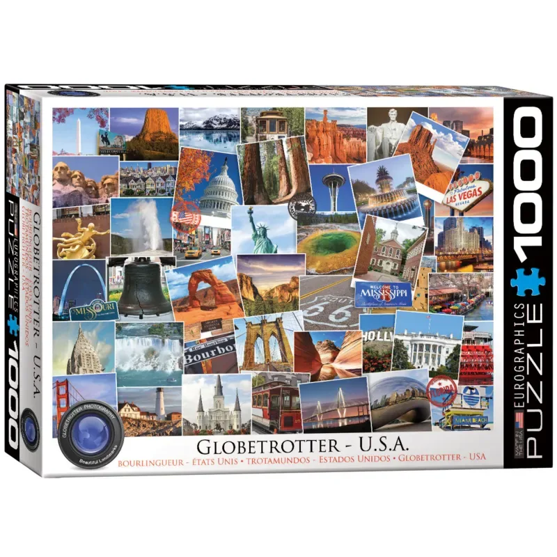 Globetrotter USA - 1000 stukjes 68×48cm (b×h) - Legpuzzel from Eurographics, Multicolour edition – box 2 of 2
