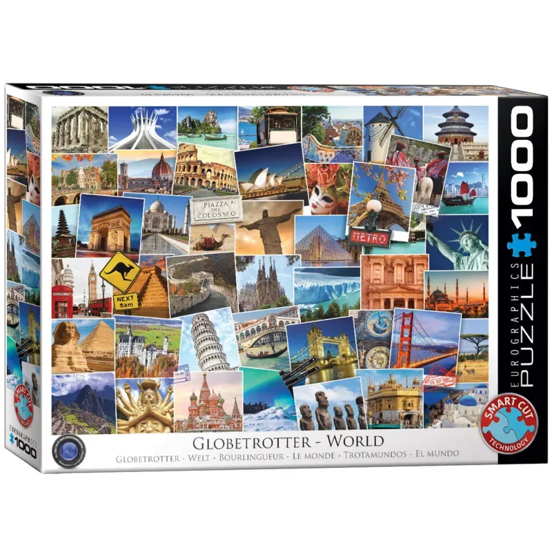 Globetrotter World - 1000 stukjes 68×48cm (b×h) - Legpuzzel from Eurographics, Multicolour edition – box 2 of 2