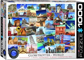 Globetrotter World - 1000 stukjes 68×48cm (b×h) - Legpuzzel from Eurographics, Multicolour edition – box 1 of 2